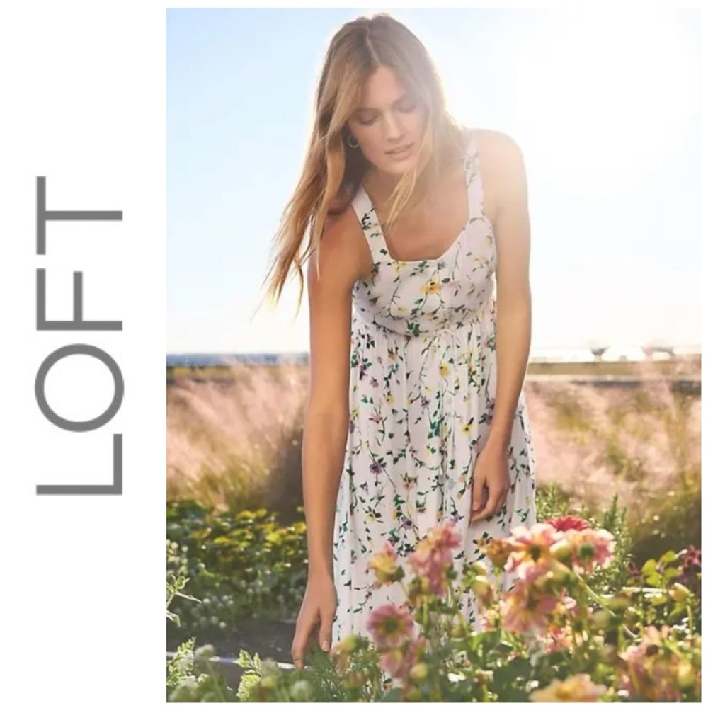 NWT LOFT sundress size 12, shipping discount, floral print, self tie waist